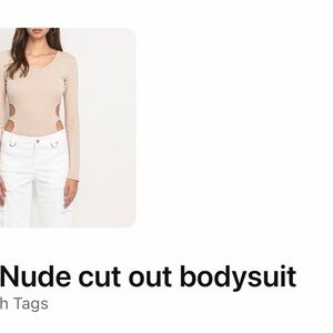 Source Unknown Beige Cut-Out Bodysuit
